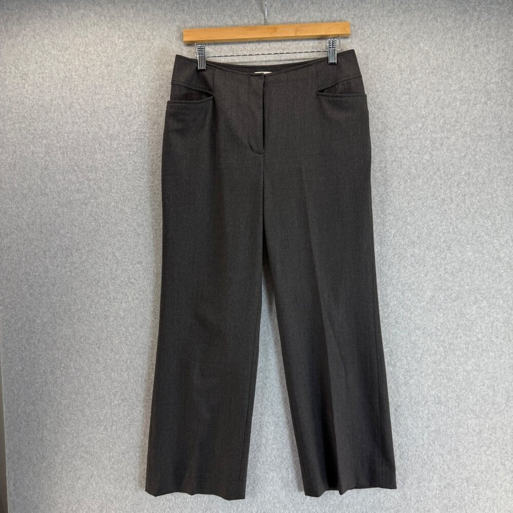 St. John Sport Womens Charcoal Gray Trousers Pants Straight Leg Office Size 8